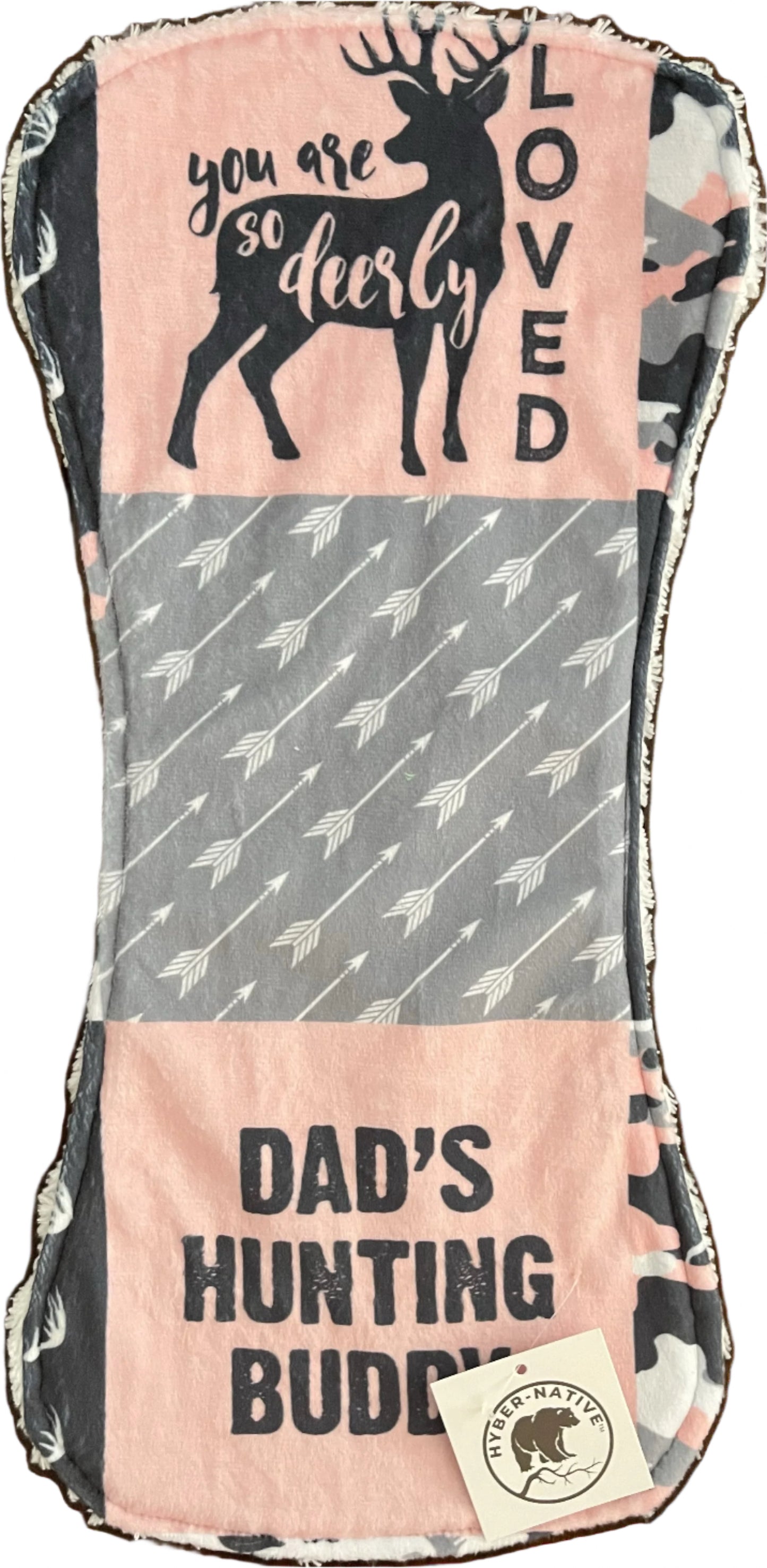 Hyber-Native Dad's Hunting Buddy Pink Burp Cloth