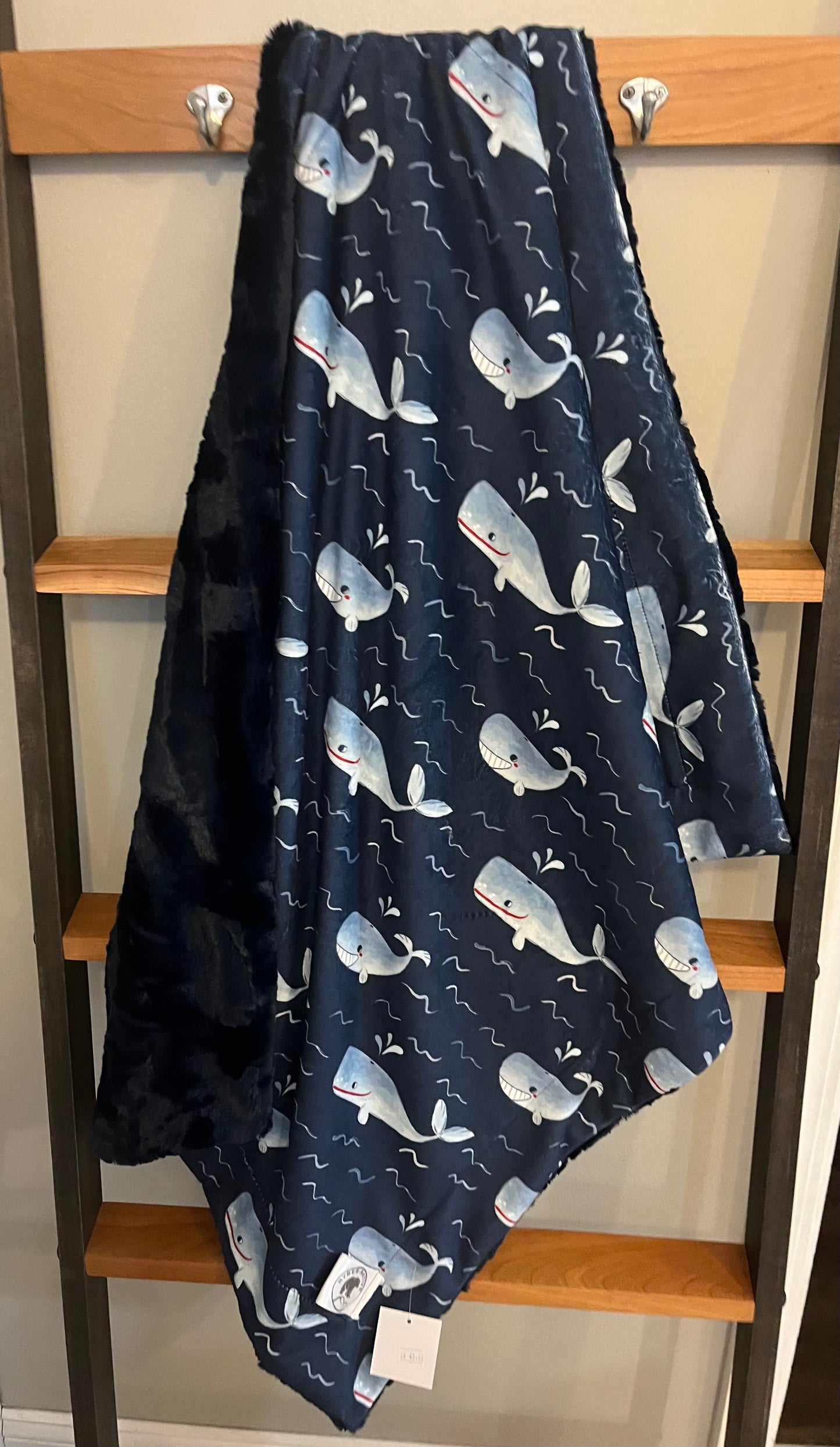 Hyber-Native Happy Whales/Navy Hide Cub Cuddle