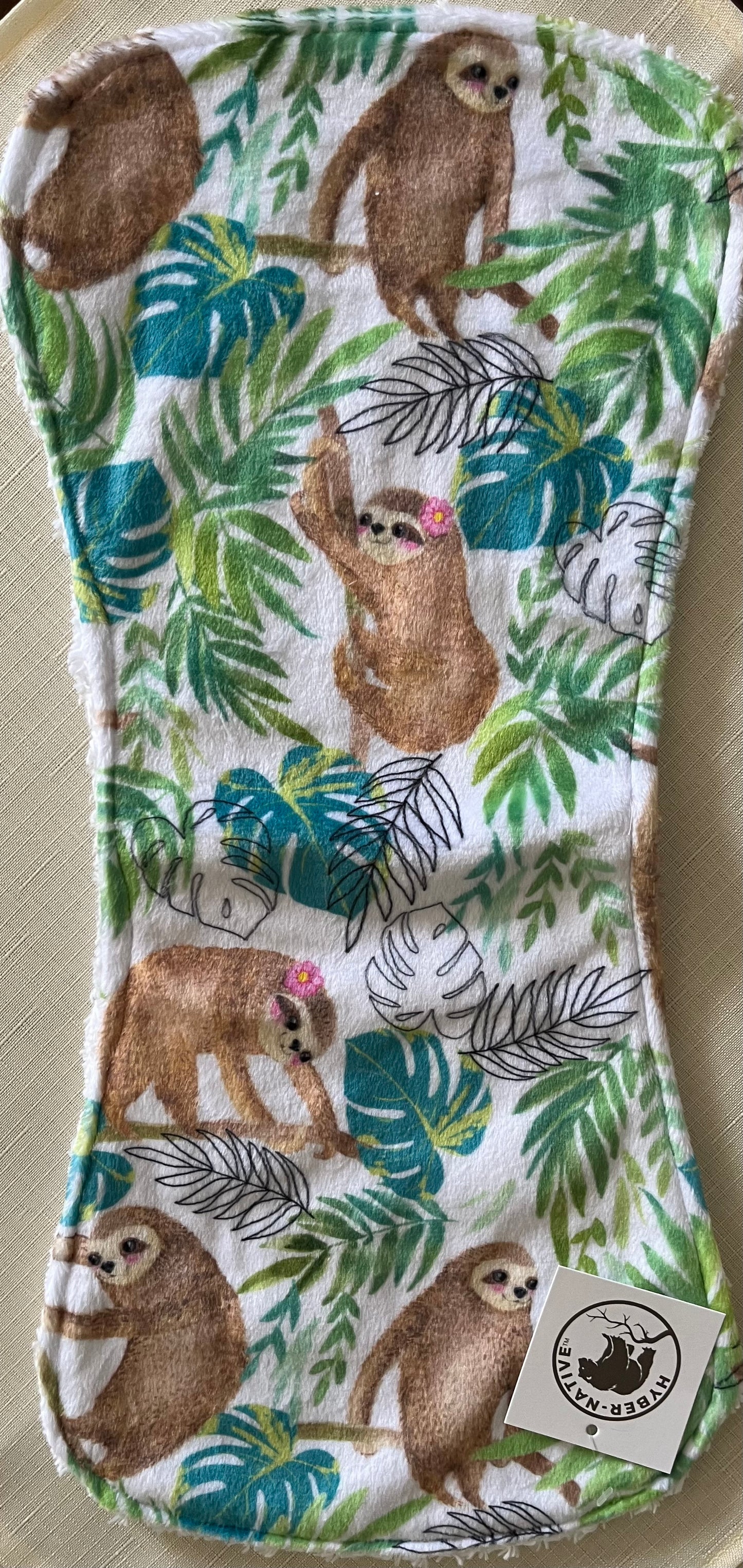 Hyber-Native Little Sloth Burp Cloth