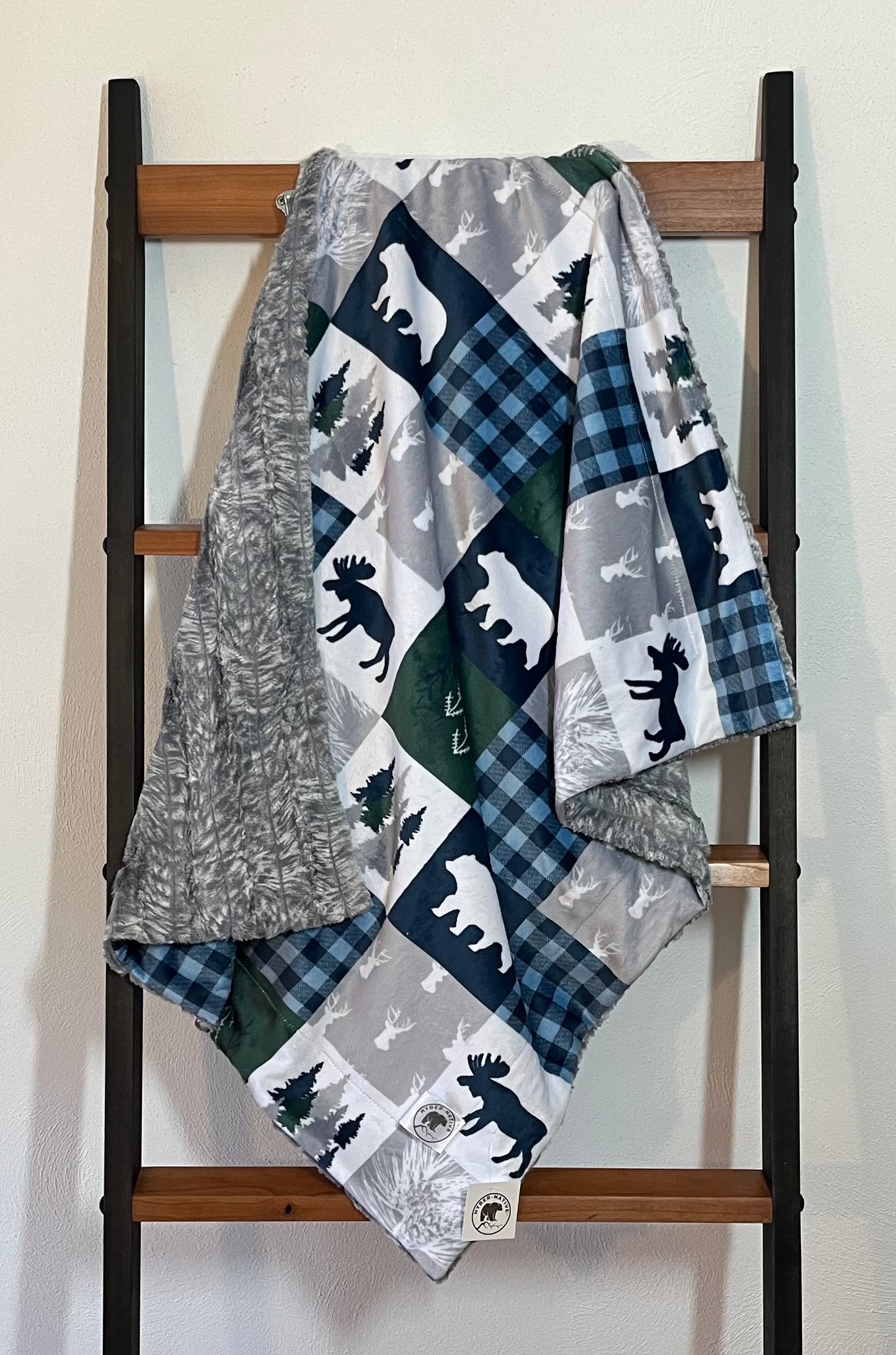 Hyber-Native Cabin Quilt/Gray Hawke Cub Cuddle