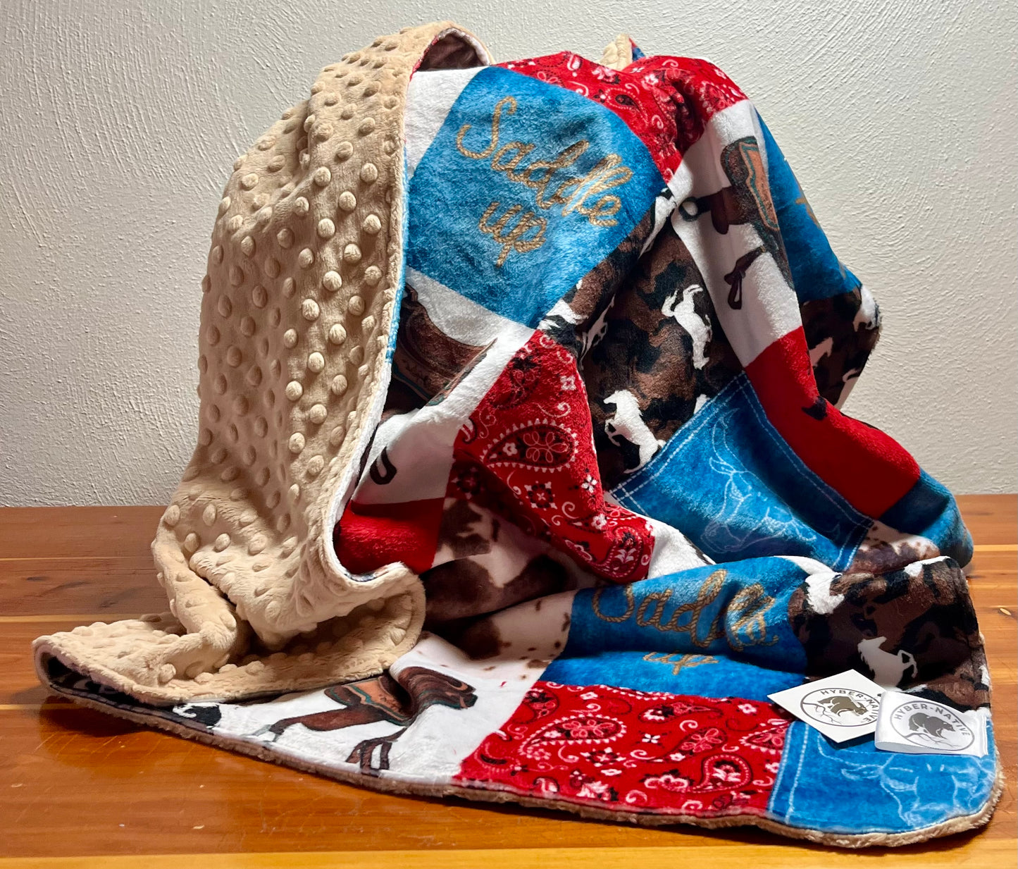 Hyber-Native Saddle-Up Receiving Blanket