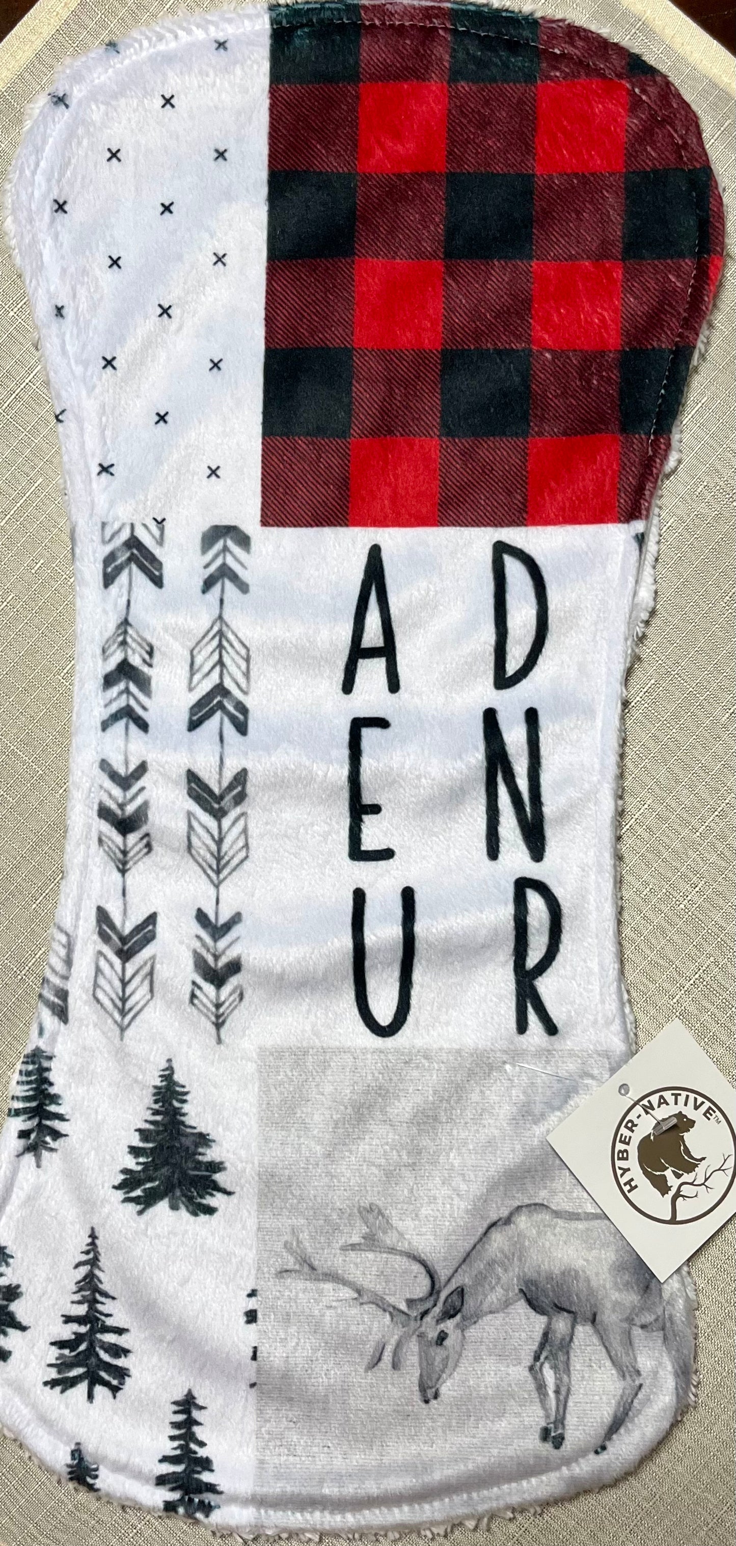 Hyber-Native Caribou Adventure Burp Cloth