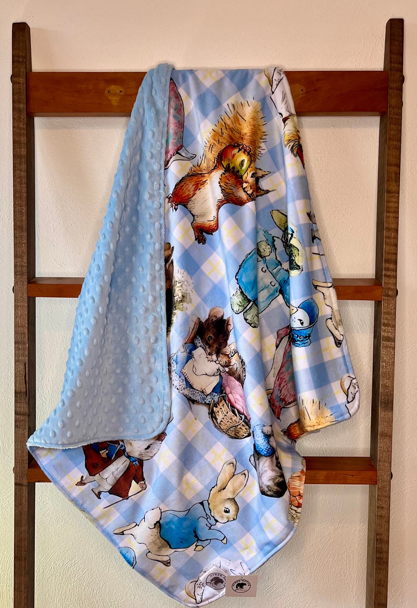 Hyber-Native Vintage Rabbit Receiving Blanket