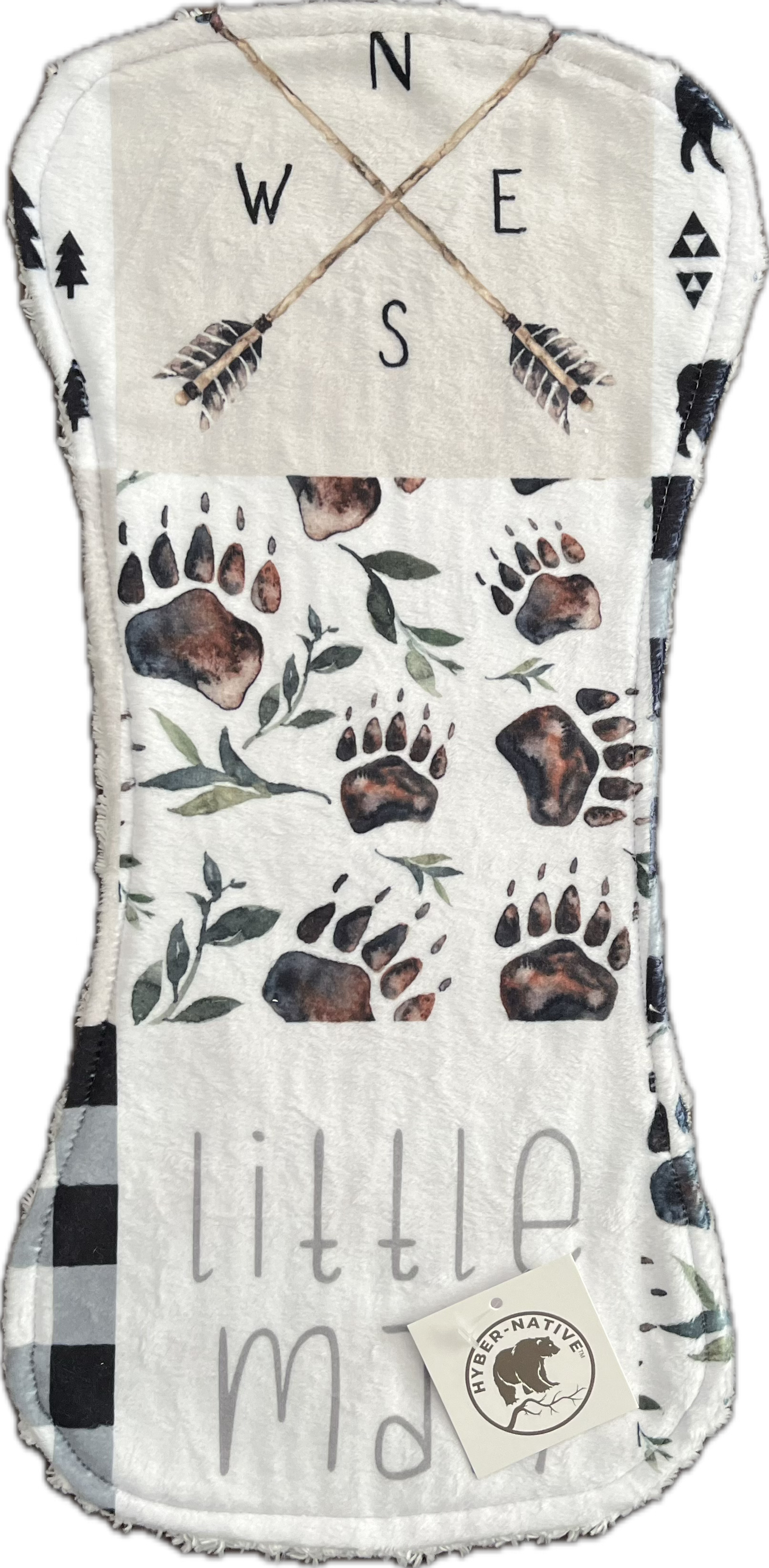 Hyber-Native Little Man Burp Cloth