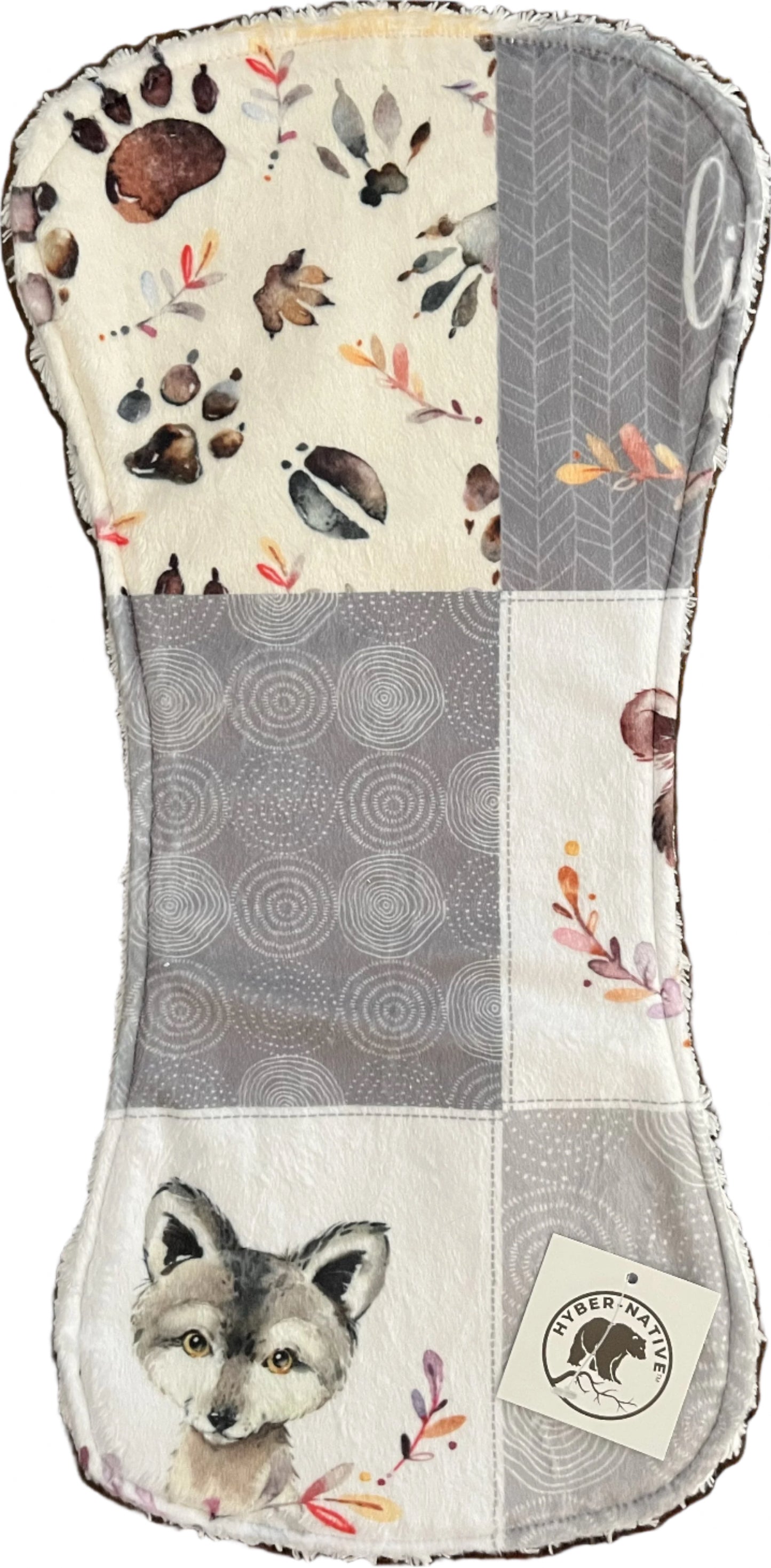 Hyber-Native Forest Tracks Gray Fox Burp Cloth