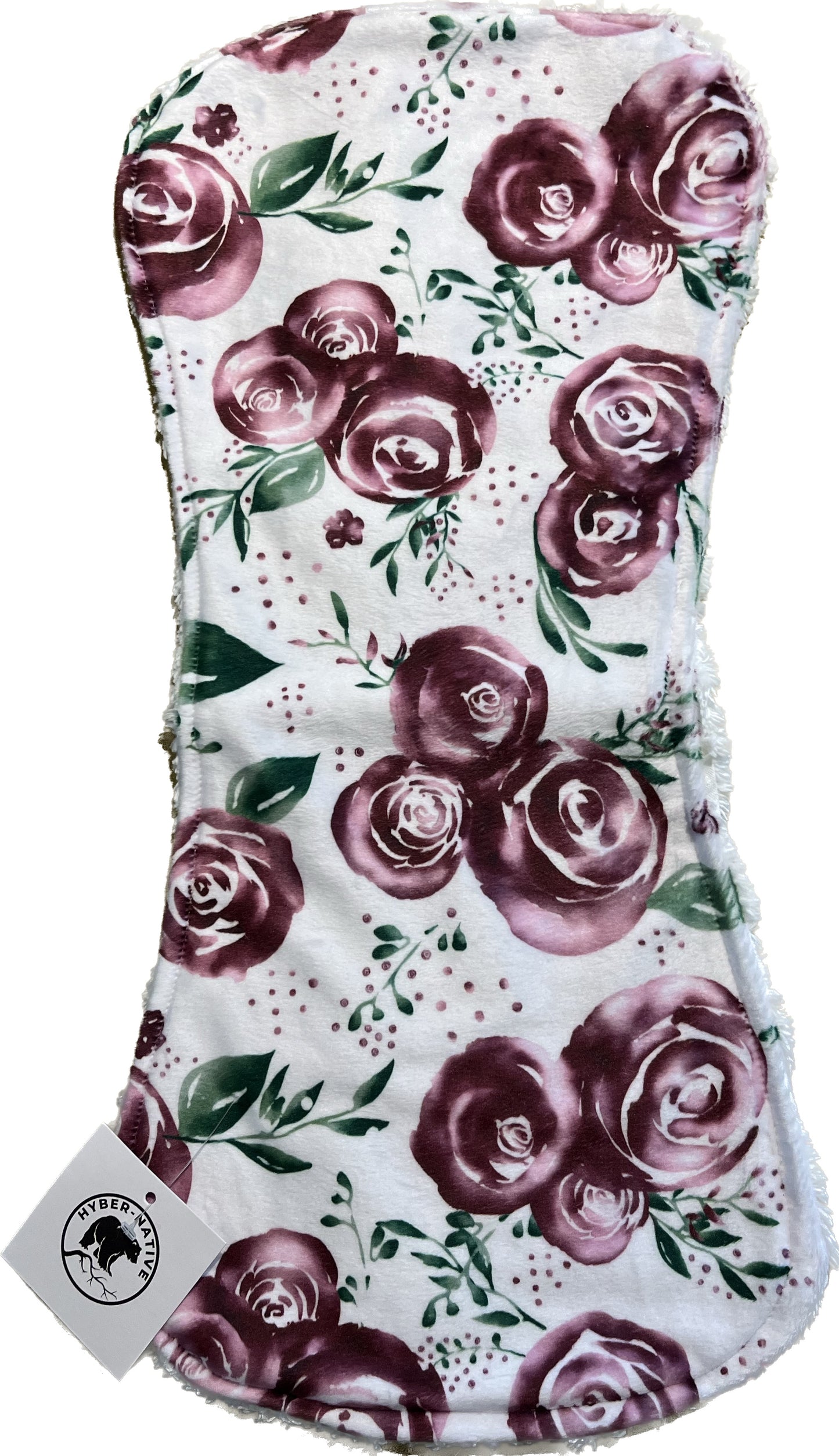 Hyber-Native Watercolor Roses Burp Cloth