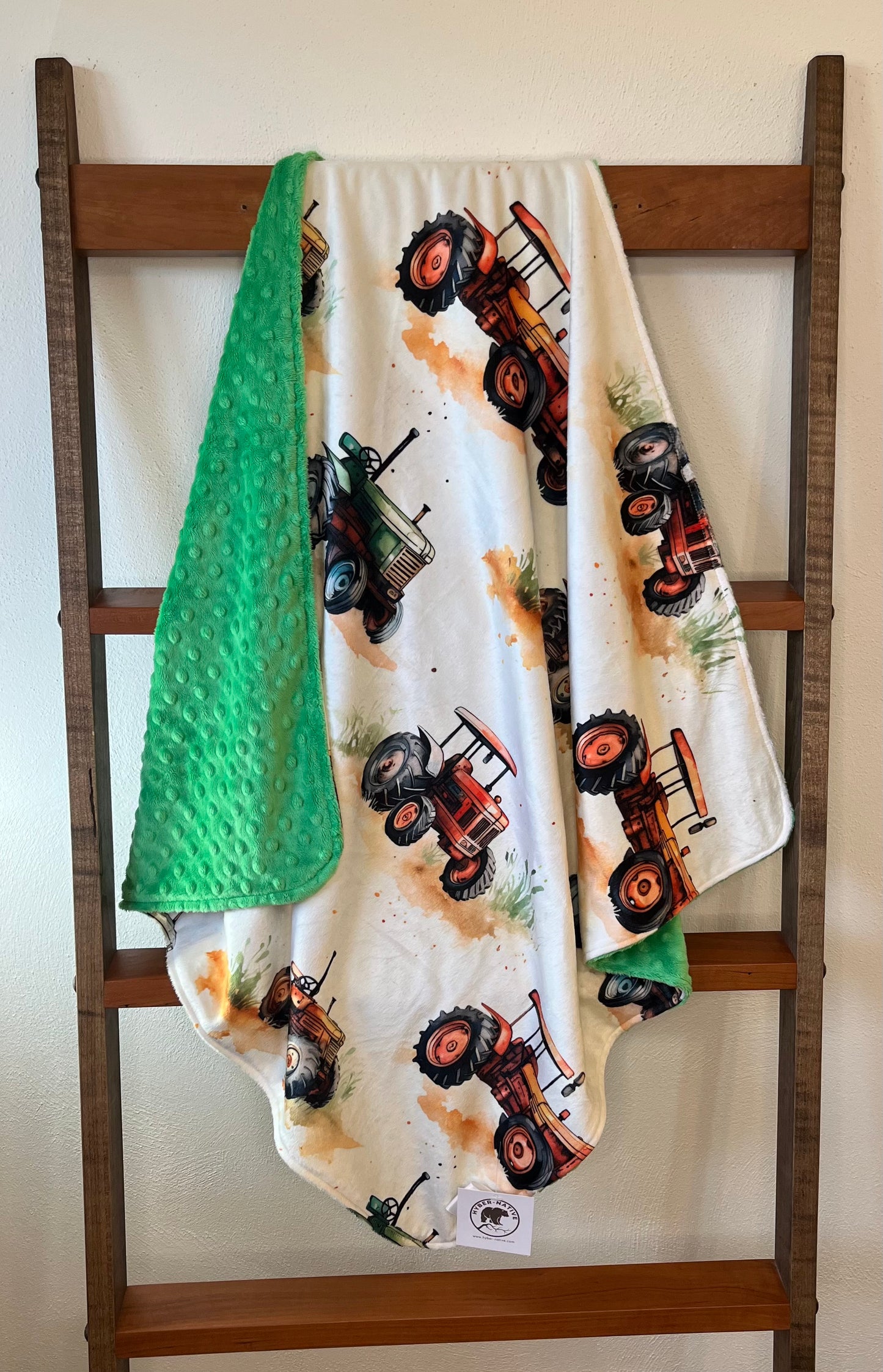 Tractor Square Dance Receiving Blanket