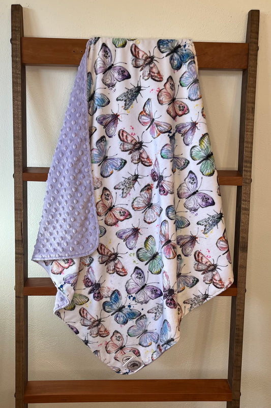 Boho Flutter Lavender Receiving Blanket
