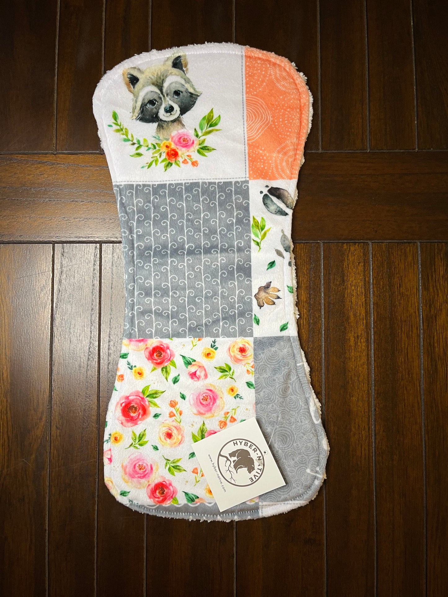 Forest Tracks Raccoon Burp Cloth