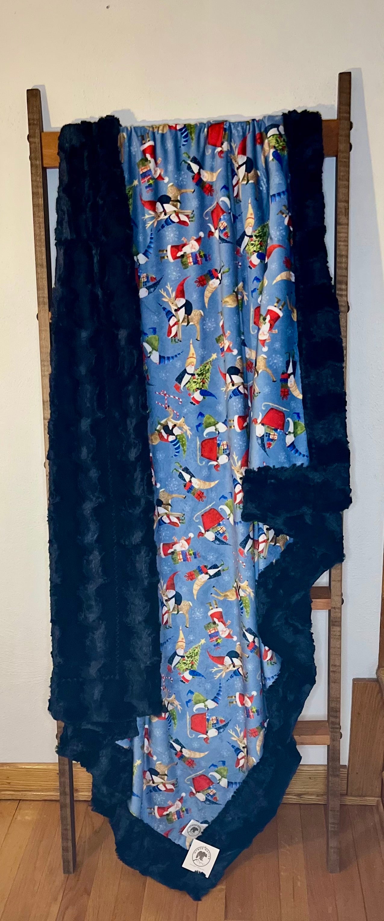 Santa Elves Scarlet/Ink Glacier Adult Throw