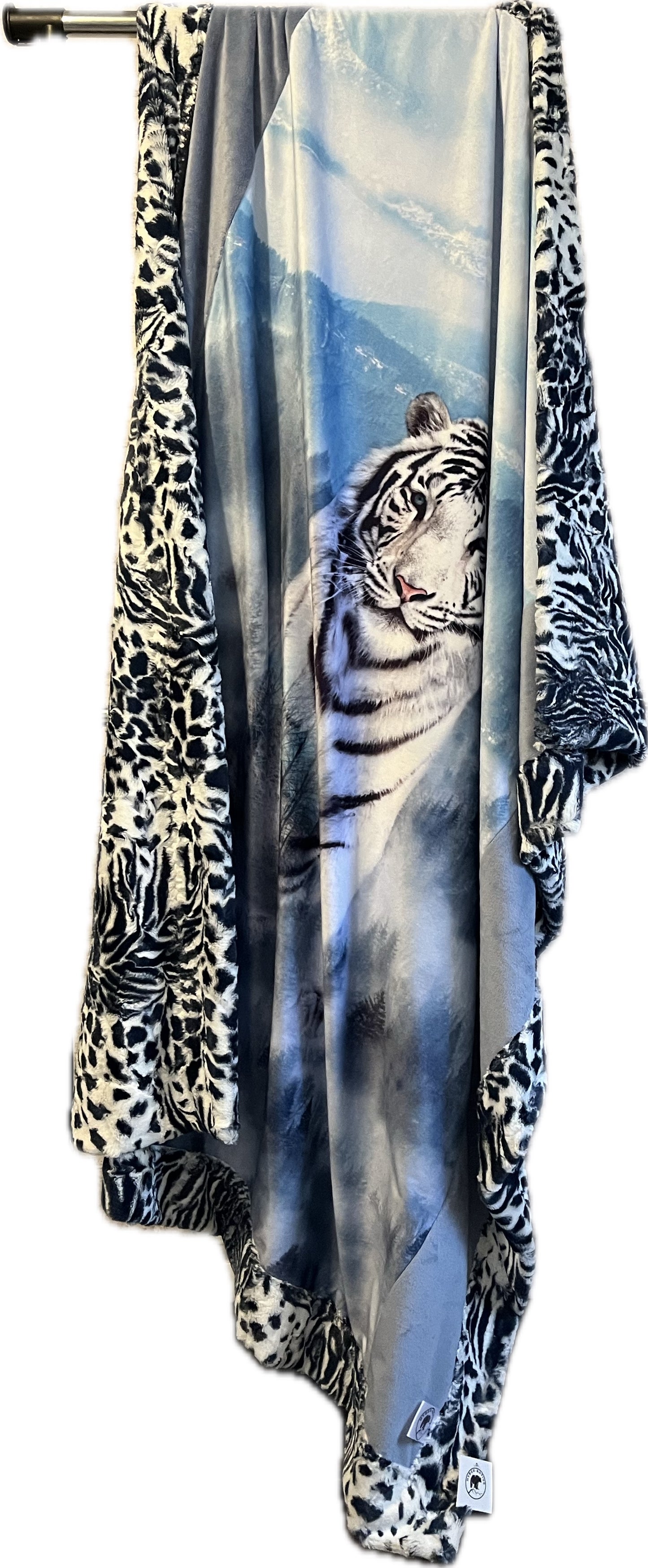 Bengal Tiger/Exotic Snow and Navy Adult Throw