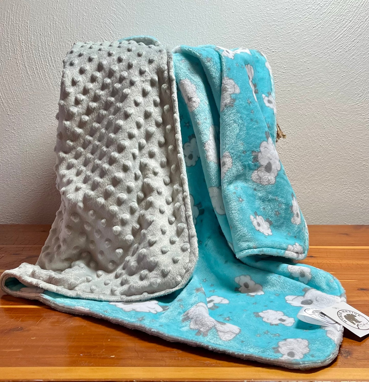 Hyber-Native Little Lambs/Gray Receiving Blanket