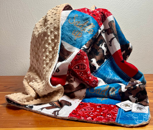 Hyber-Native Saddle-Up Receiving Blanket