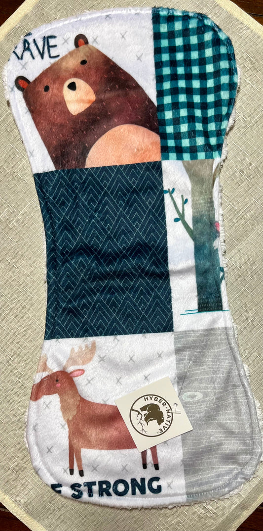 Hyber-Native Forest Friends Too Burp Cloth