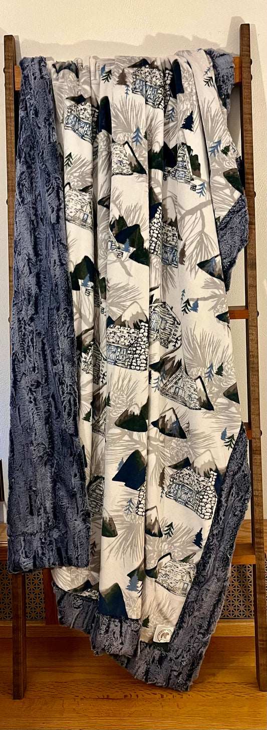 Cabin Fever/Forest Fox Winter Sky Adult Throw