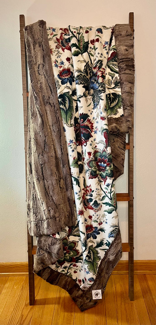 Hyber-Native Cottage Floral / Mountain Fox Pewter / Beige