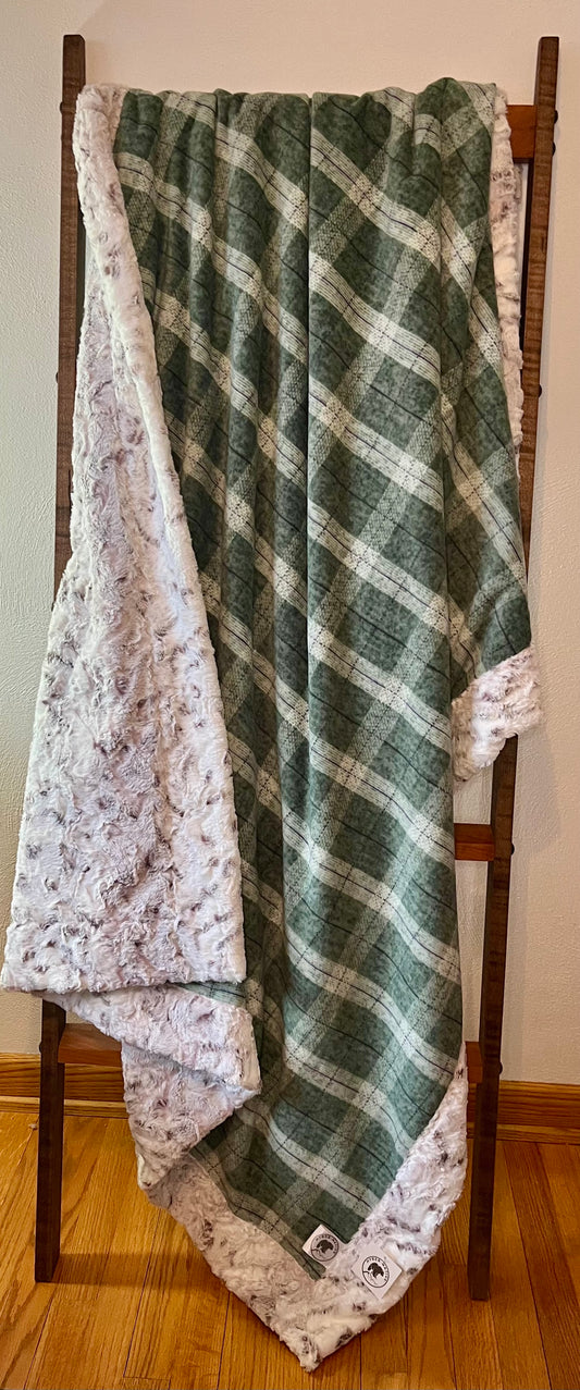 Hyber-Native Green Plaid / Snowy Owl Natural