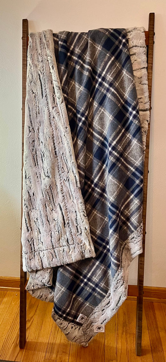 Hyber-Native  Blue Plaid / Whistler Almond