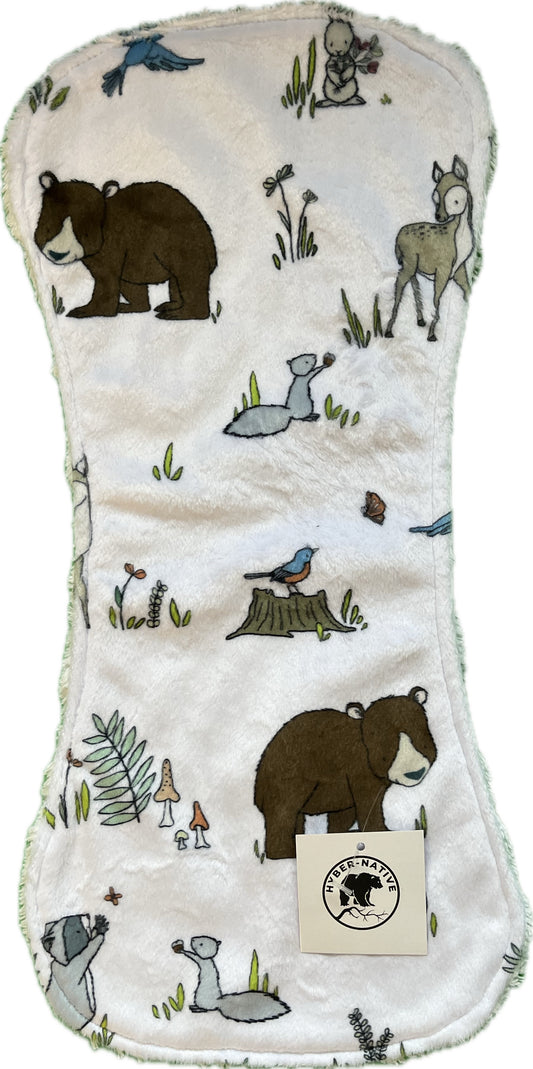 Hyber-Native Woodland Pals  Burp Cloth
