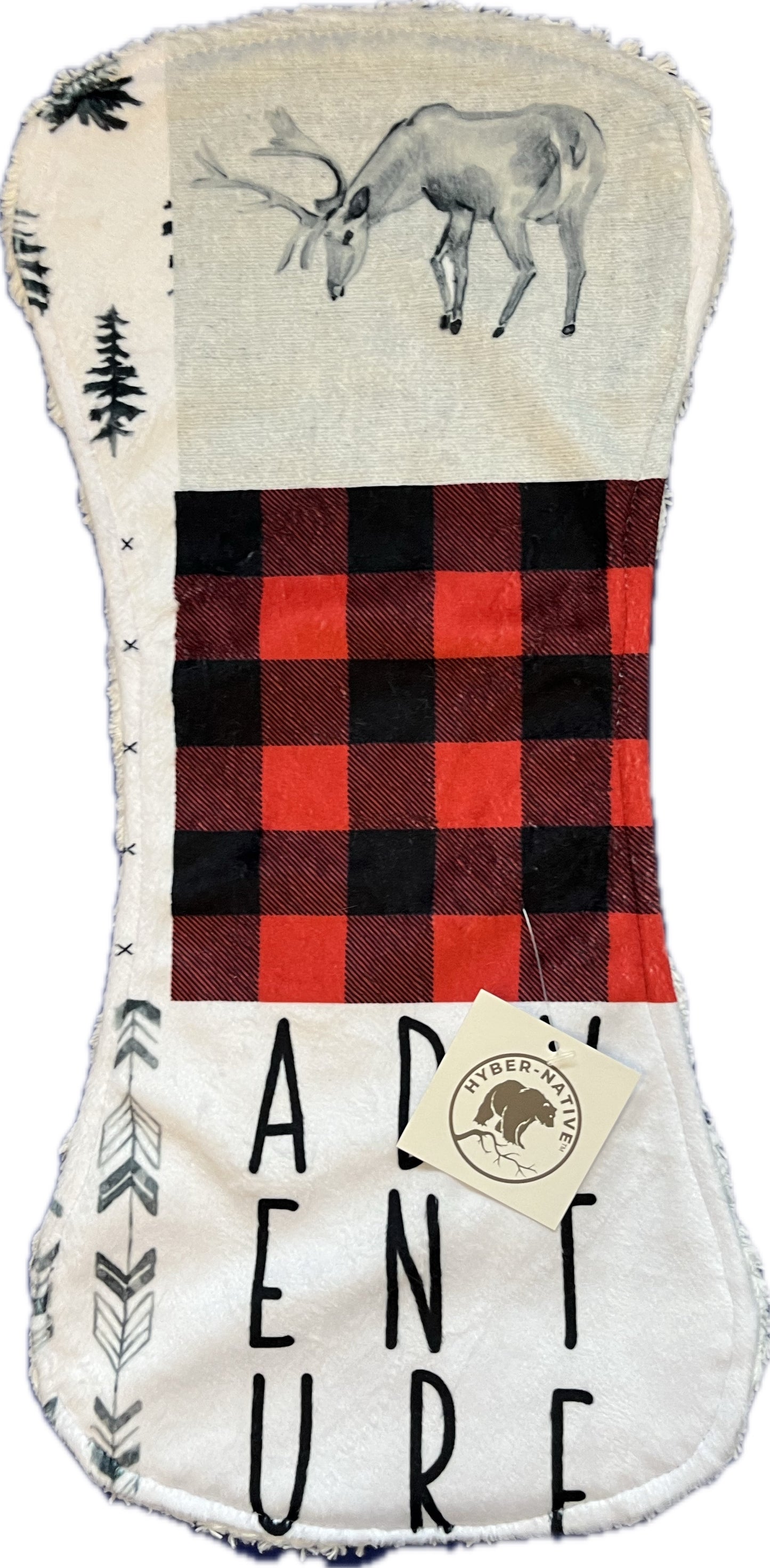Hyber-Native Caribou Adventure Burp cloth