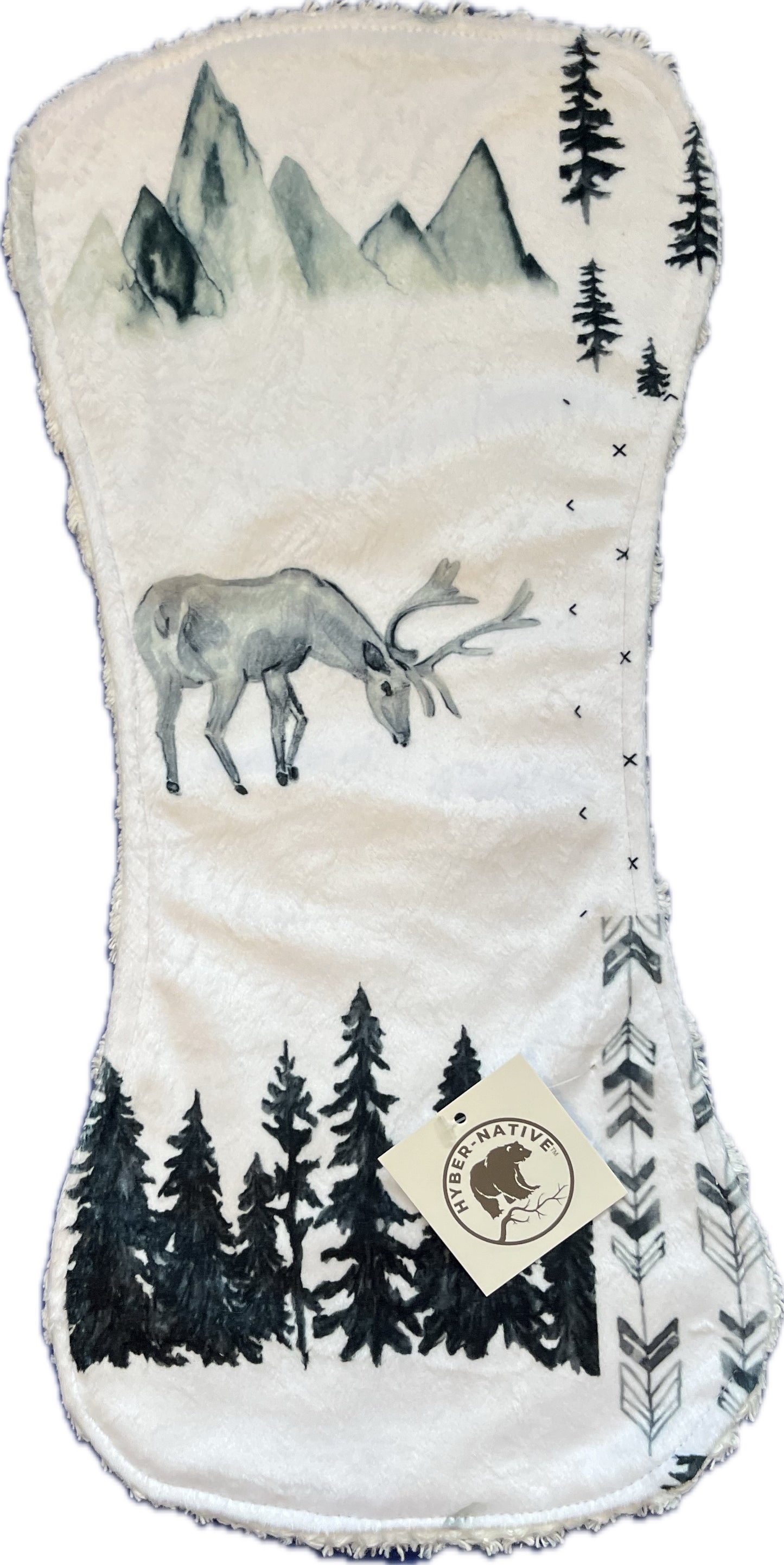 Hyber-Native Caribou Adventure Burp cloth