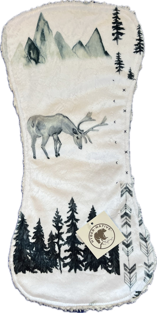 Hyber-Native Caribou Adventure Burp cloth