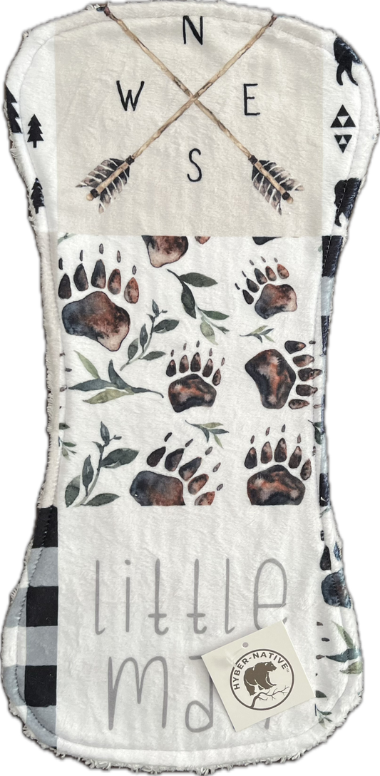 Hyber-Native Little Man Burp Cloth