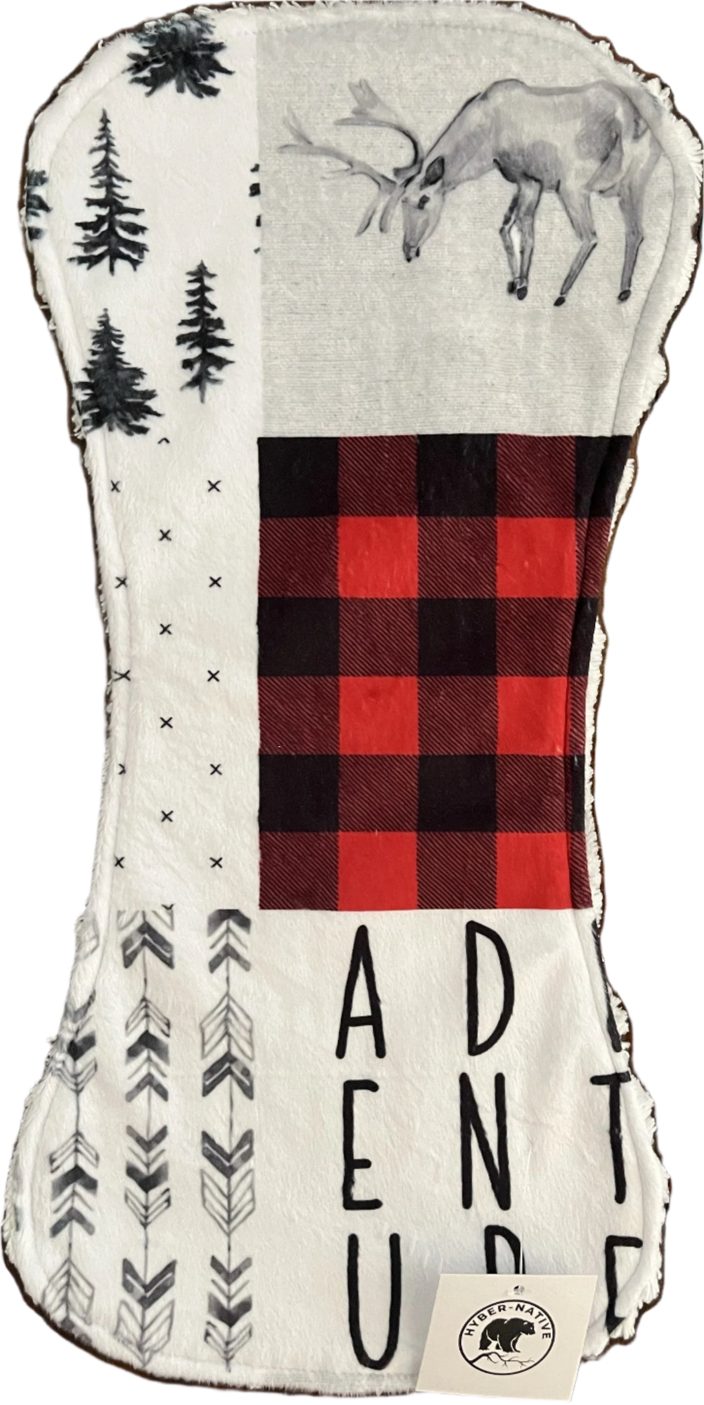 Hyber-Native Caribou Adventure Burp Cloth