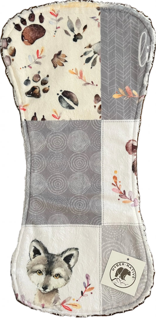 Hyber-Native Forest Tracks Gray Fox Burp Cloth