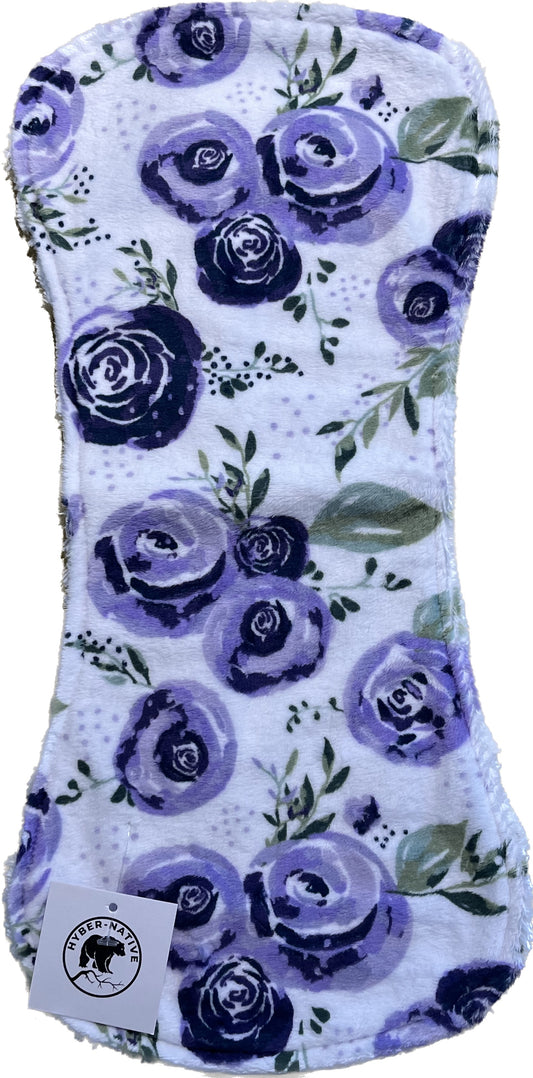 Hyber-Native Eggplant Roses Burp Cloth