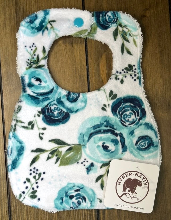 Teal Roses Bib