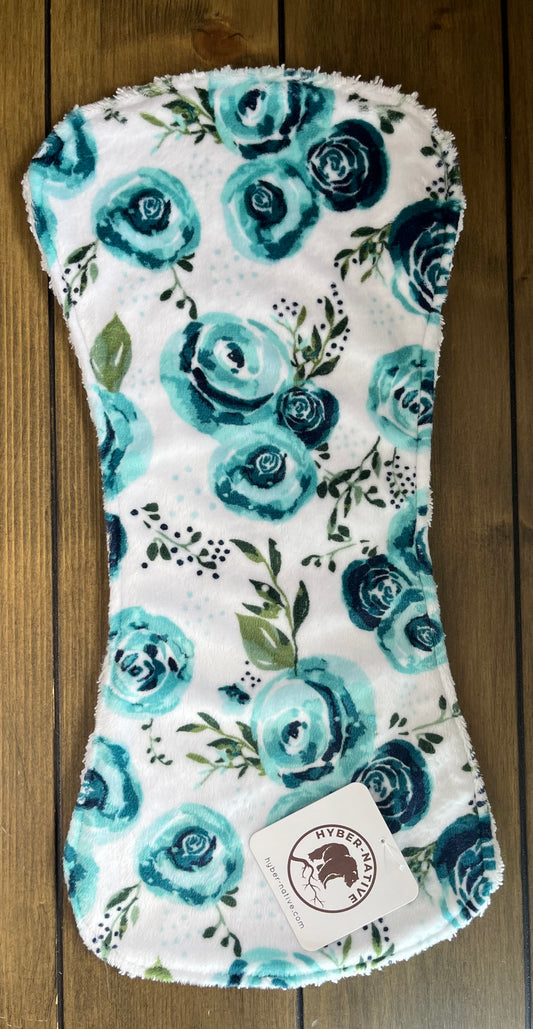 Teal Roses Burp Cloth