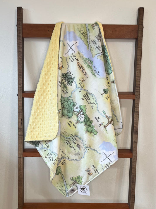 Classic Pooh Woodland Map (Yellow) Receiving Blanket