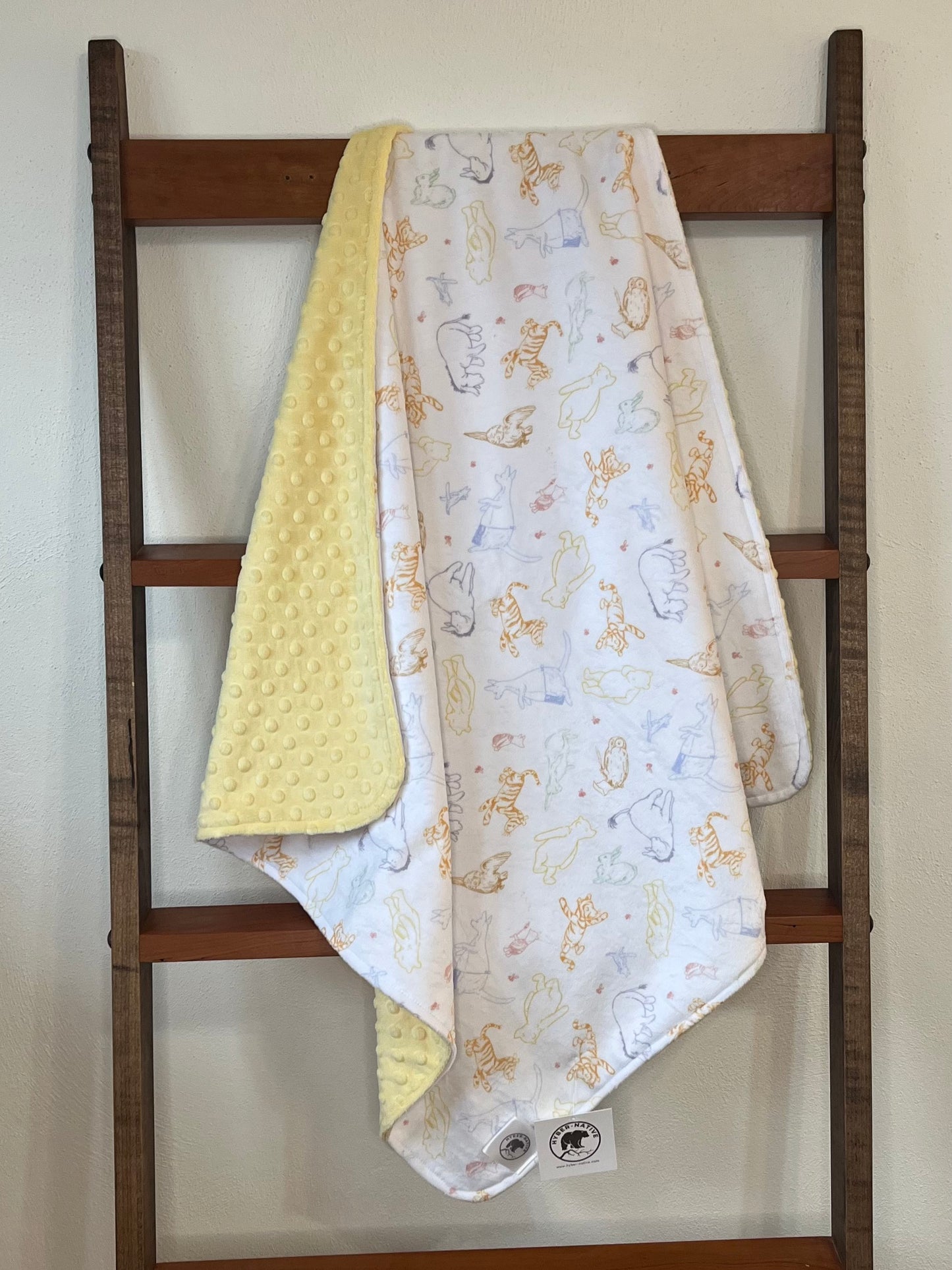 Classic Pooh Storybook Friends (Yellow) Receiving Blanket