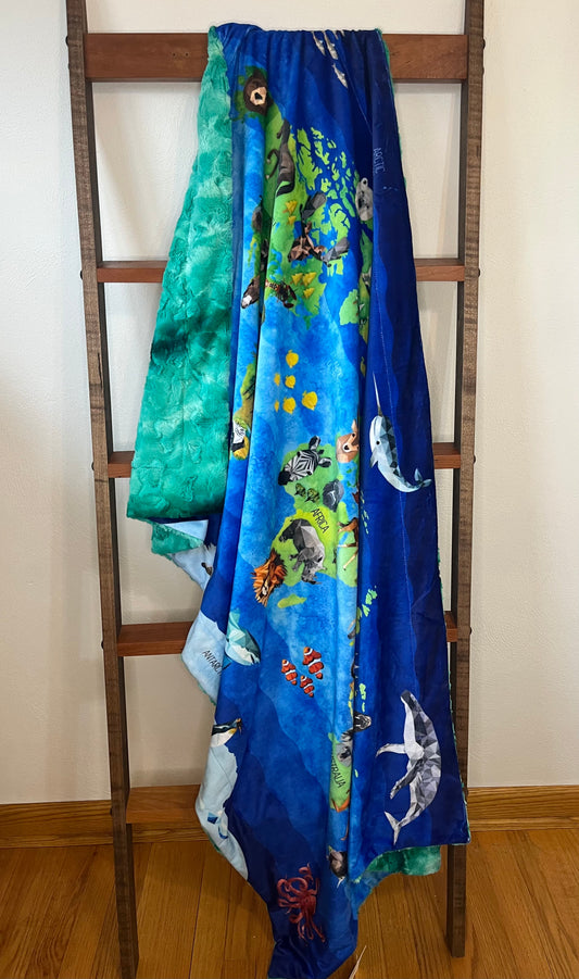 Map/Seafoam Galaxy Travel Throw