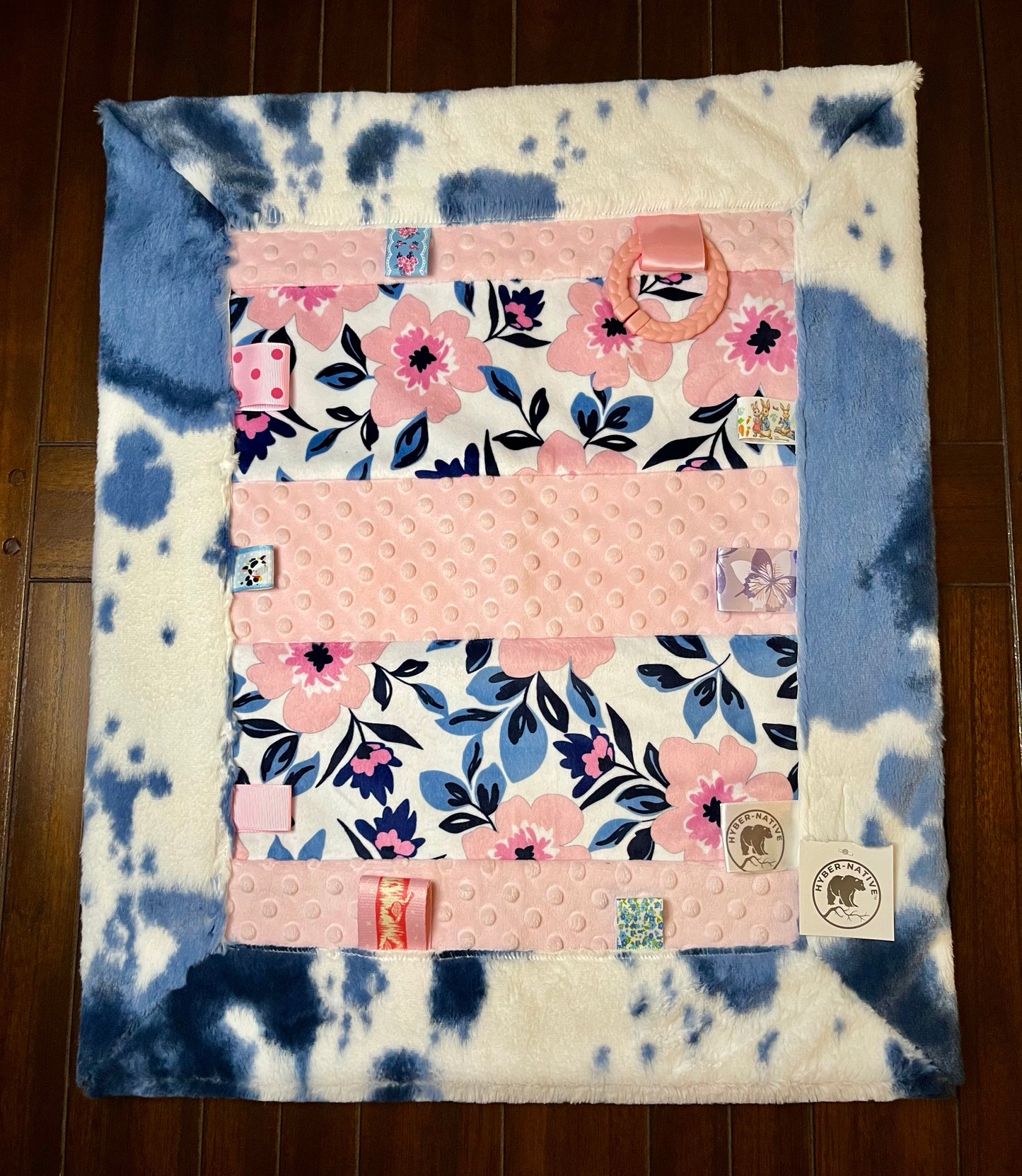 Pink & Blue Posies Cubtag