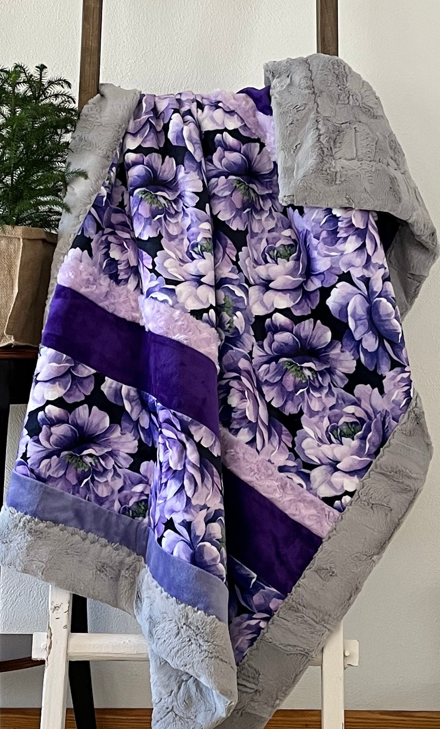 Hyber-Native Violet Fields Crib Blanket